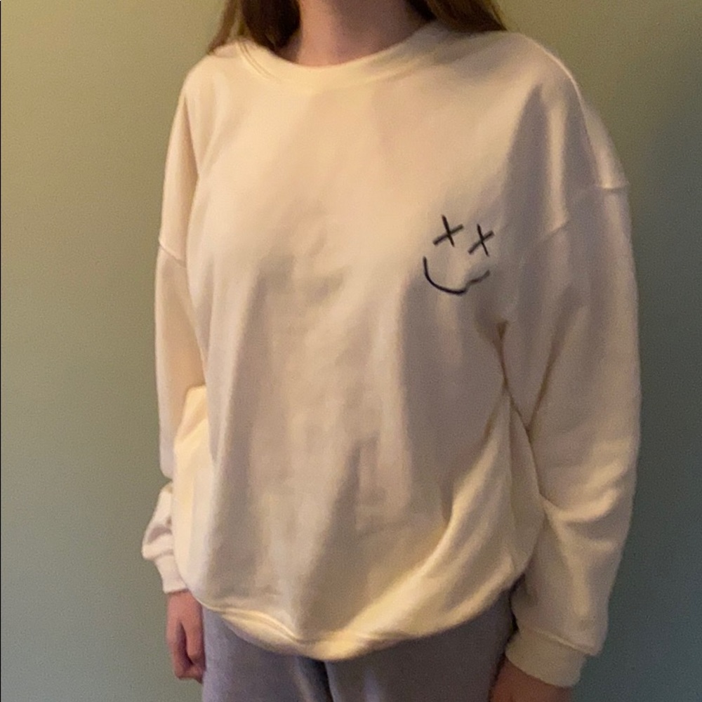 yellow smiley face sweatshirt